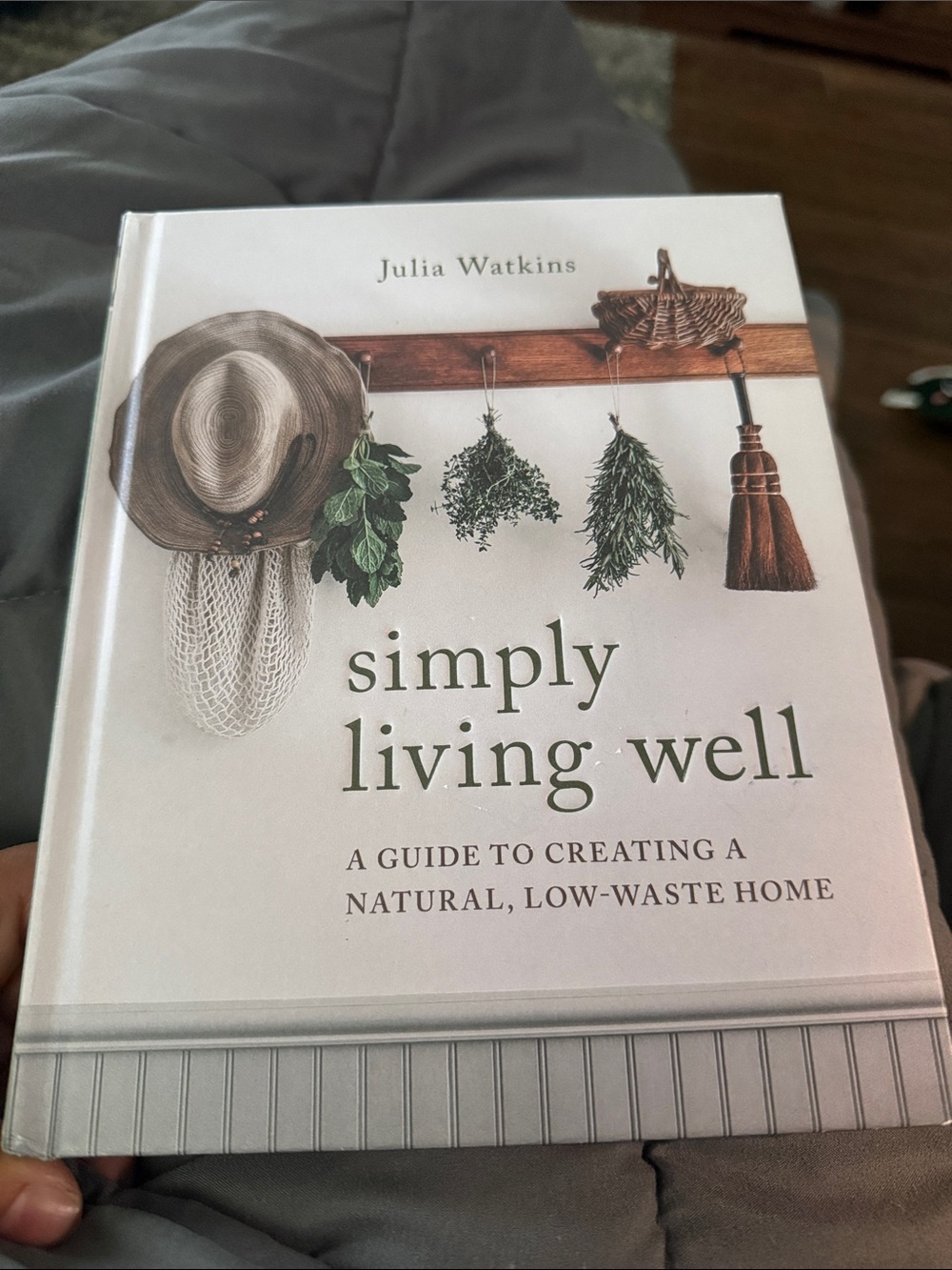 Simply Living Well by Julia Watkins - Cream & Green Hardcover Book
